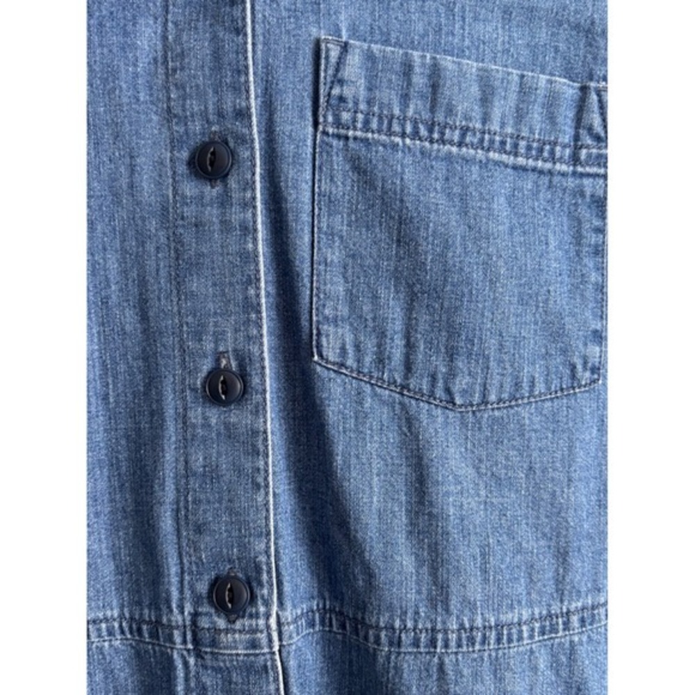 Madewell Denim Shirt Dress Medium 100% Cotton Button Front Dress - Picture 5 of 9